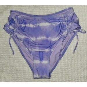 California Waves Women's Bikini Bottom Size Small Purple Tie Dye Adjustable NWT